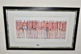 SARAH-JANE SZIKORA (BRITISH 1971), 'SHOW US YOUR PANTS', a signed limited edition print of figures