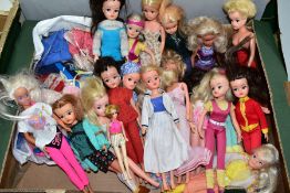 A BOX OF SINDY AND OTHER FASHION DOLLS, approximately twenty dolls from 1970s/80s and 1990s, blonde,