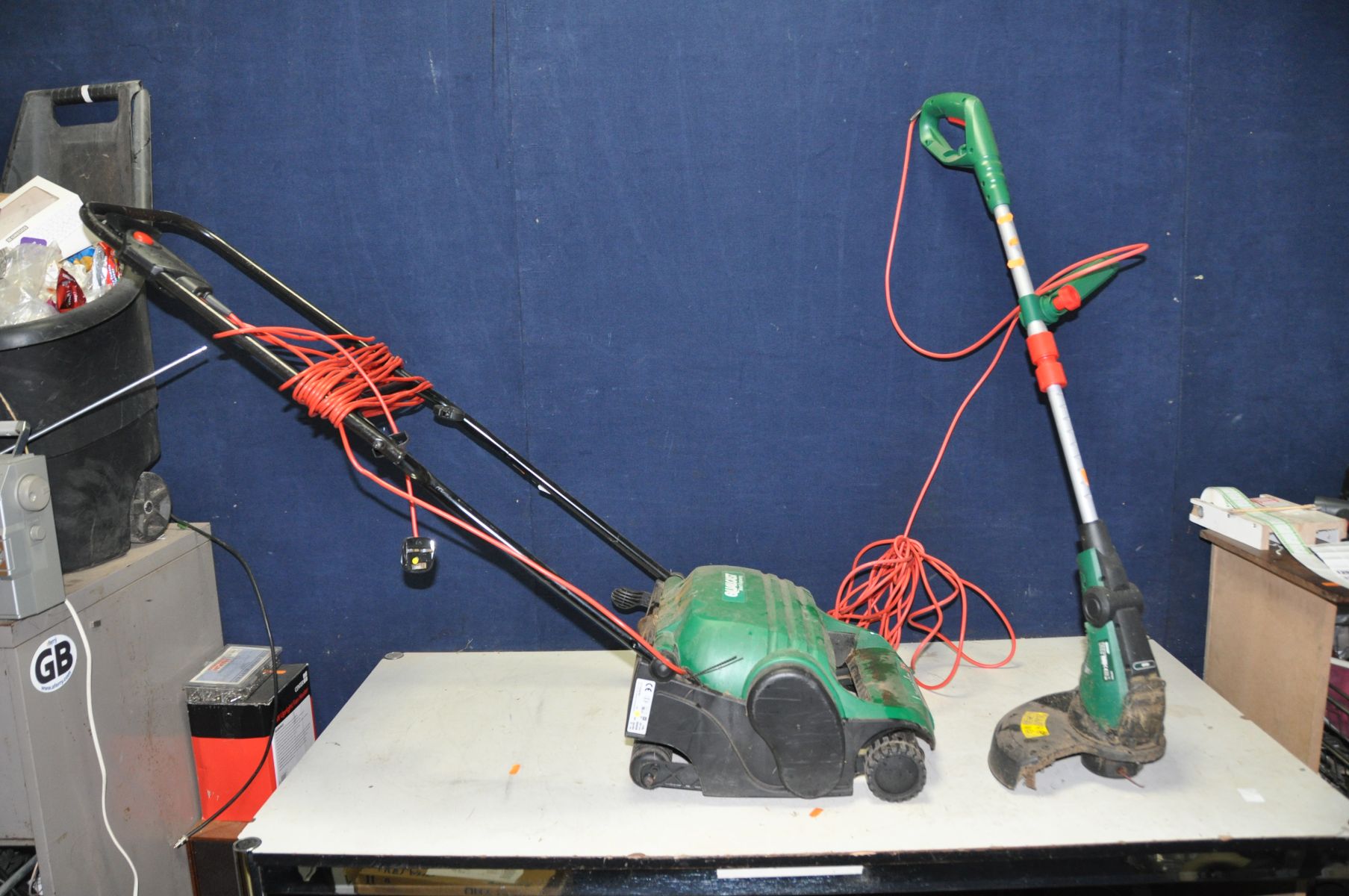 A QUALCAST LAWNRAKER 32 and a Qualcast strimmer (both PAT pass and working) (2)