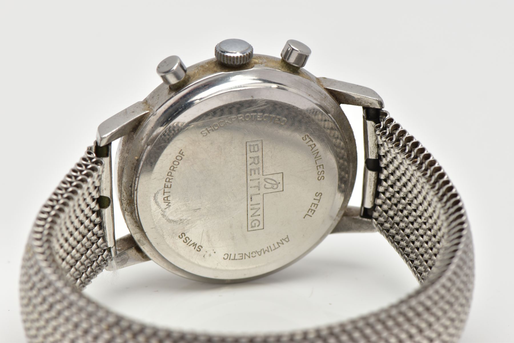 A 'BREITLING GENEVE, TOP TIME' WRISTWATCH, hand wound movement, round silver dial signed 'Breitling, - Image 4 of 5