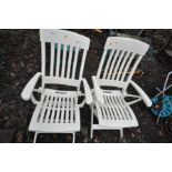 A PAIR OF GROSSFILLEX PLASTIC FOLDING GARDEN CHAIRS