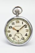 A JAGER-LECOULTRE POCKET WATCH, a Second World War period open-face, keyless-wind GSTP military