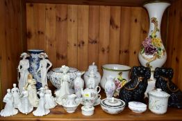 A QUANTITY OF CERAMIC AND RESIN FIGURES, GIFTWARE AND OTHER CERAMICS, including a Royal Worcester