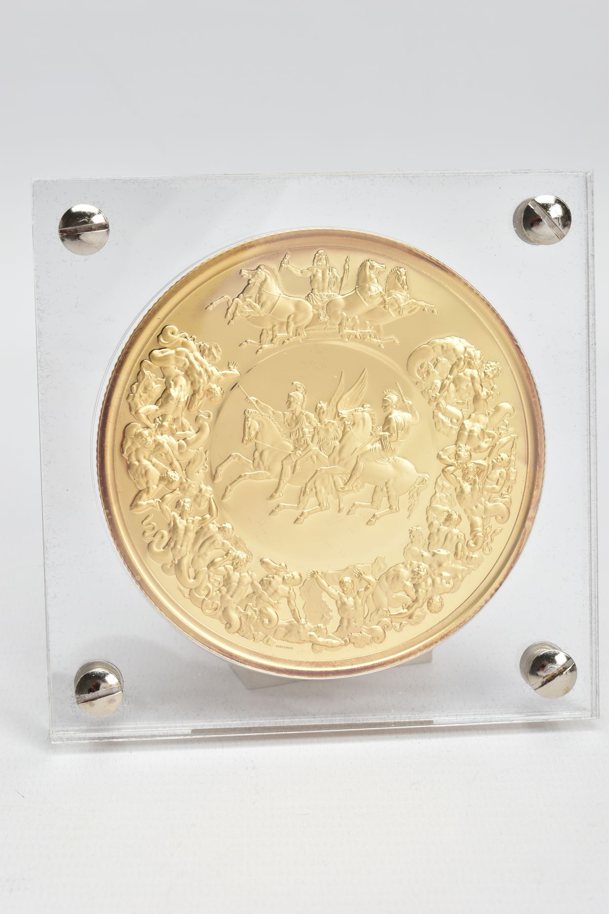 THE WATERLOO MEDAL, by Benedetto Pistrucci, a cased bronze layered in fine gold weighing a huge - Image 5 of 5