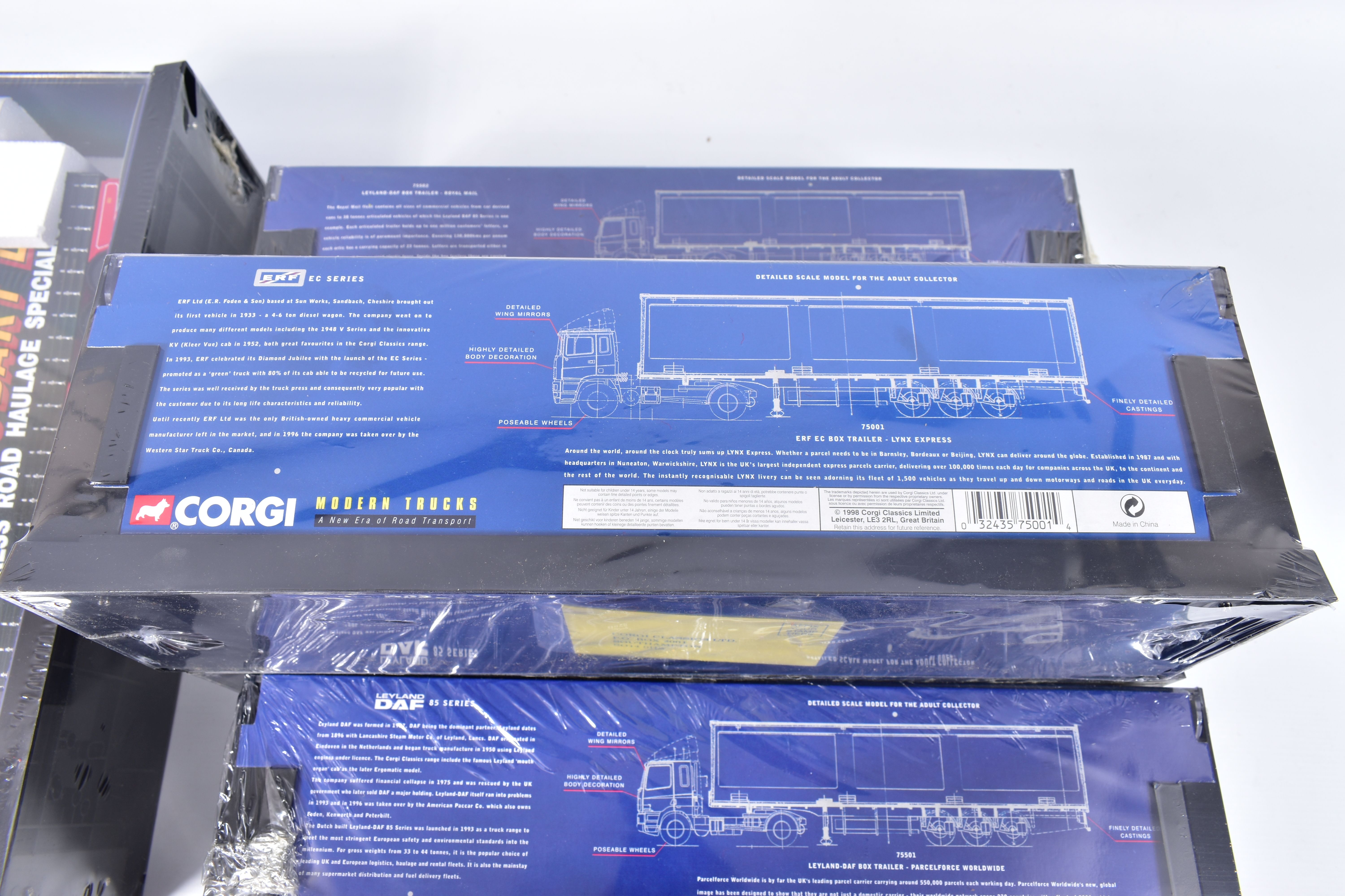 FIVE BOXED CORGI CLASSICS MODERN TRUCKS SERIES MODELS, E.R.F. EC Series Box Trailer - Lynx - Bild 10 aus 10