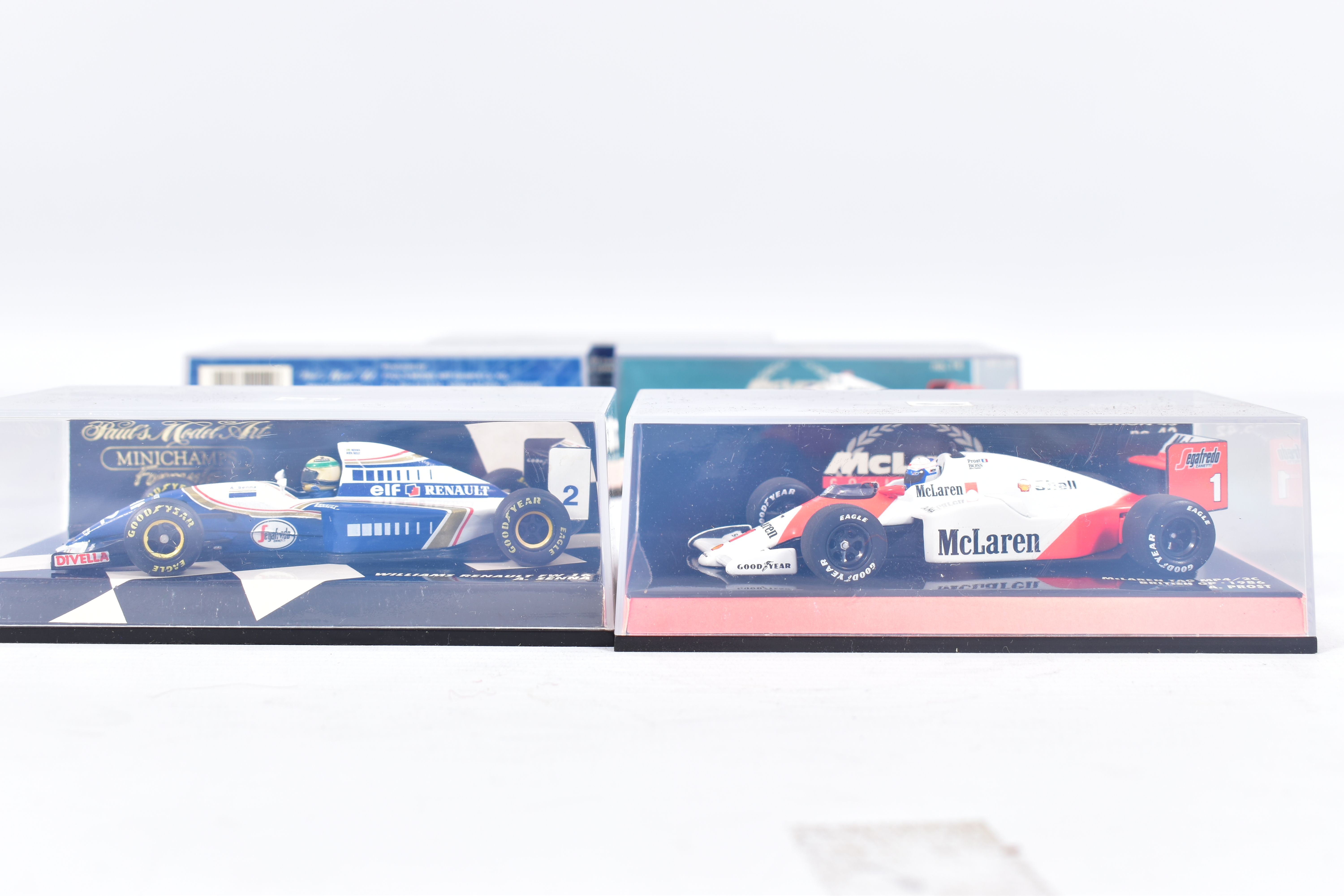 NINE BOXED ASSORTED PAUL'S MODEL ART MINICHAMPS 1:43 SCALE DIECAST F1 RACING CAR MODELS, all are - Image 4 of 6