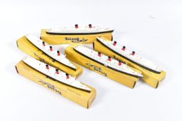 FIVE BOXED TRI-ANG MINIC SHIPS R.M.S. 'Queen Elizabeth', No.M702, complete with both masts in