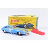 A BOXED CLIFFORD SERIES PLASTIC BATTERY OPERATED JAGUAR 'E' TYPE COUPE, No.226 SHL, not tested, blue