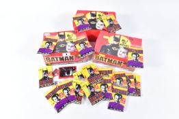 THREE BOXES OF TOPPS BATMAN THE MOVIE CARDS FROM 1989, two are unopened and still factory sealed