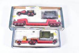 TWO BOXED CORGI CLASSICS DIAMOND T HEAVY HAULAGE SETS, Ballast Tractor with Girder Trailer and
