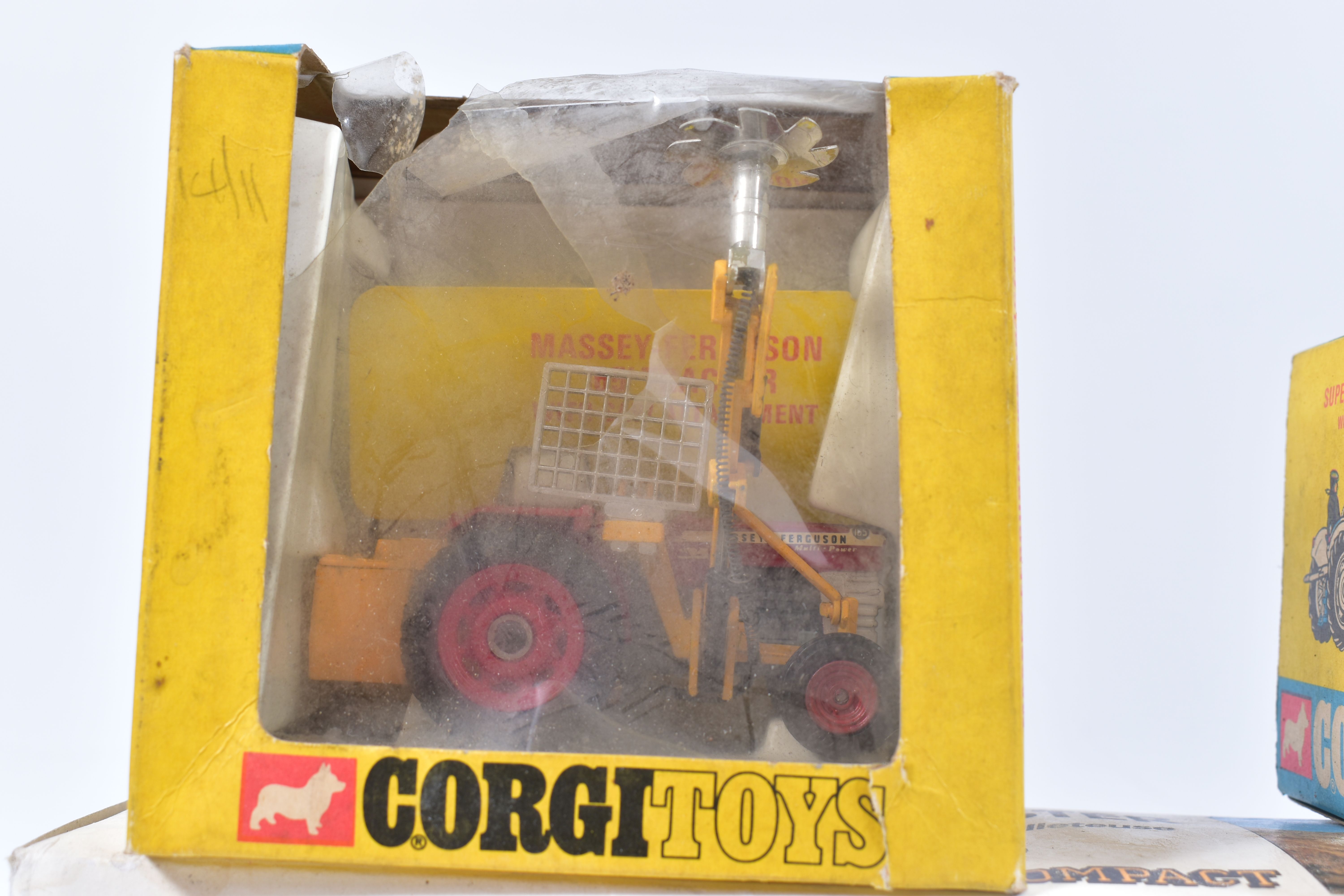 TWO BOXED CORGI TOYS TRACTOR MODELS, Massey-Ferguson 165 with Saw attachment, No.73 and Ford 5000 - Image 2 of 10