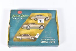 A BOXED CORGI TOYS GOLDEN GUINEA GIFT SET, No.20, complete with correct three gold plated cars,