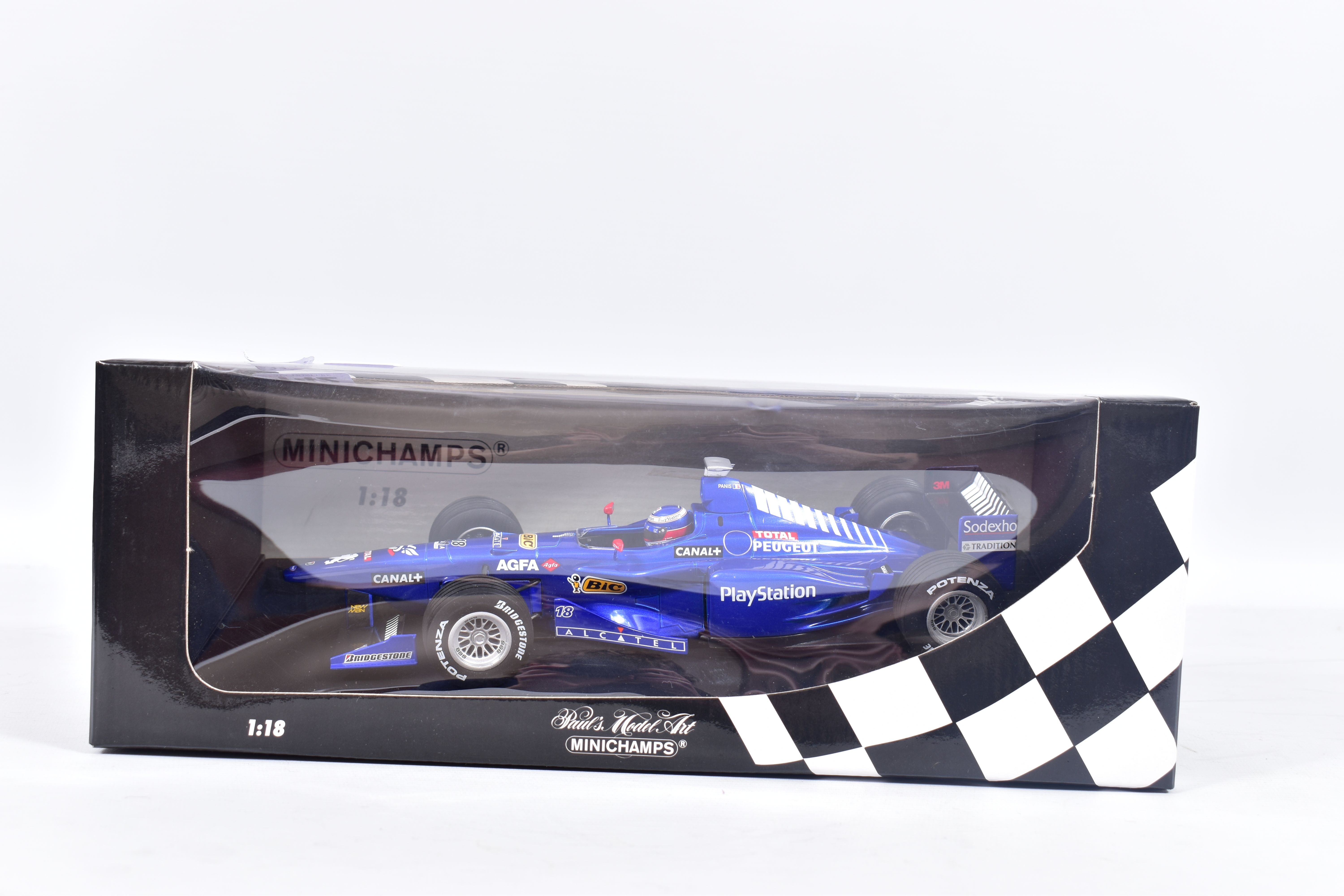 TWO BOXED PAUL'S MODEL ART MINICHAMPS 1:18 SCALE FORMULA 1 RACING CAR MODELS, Prost Grand Prix - Image 3 of 3