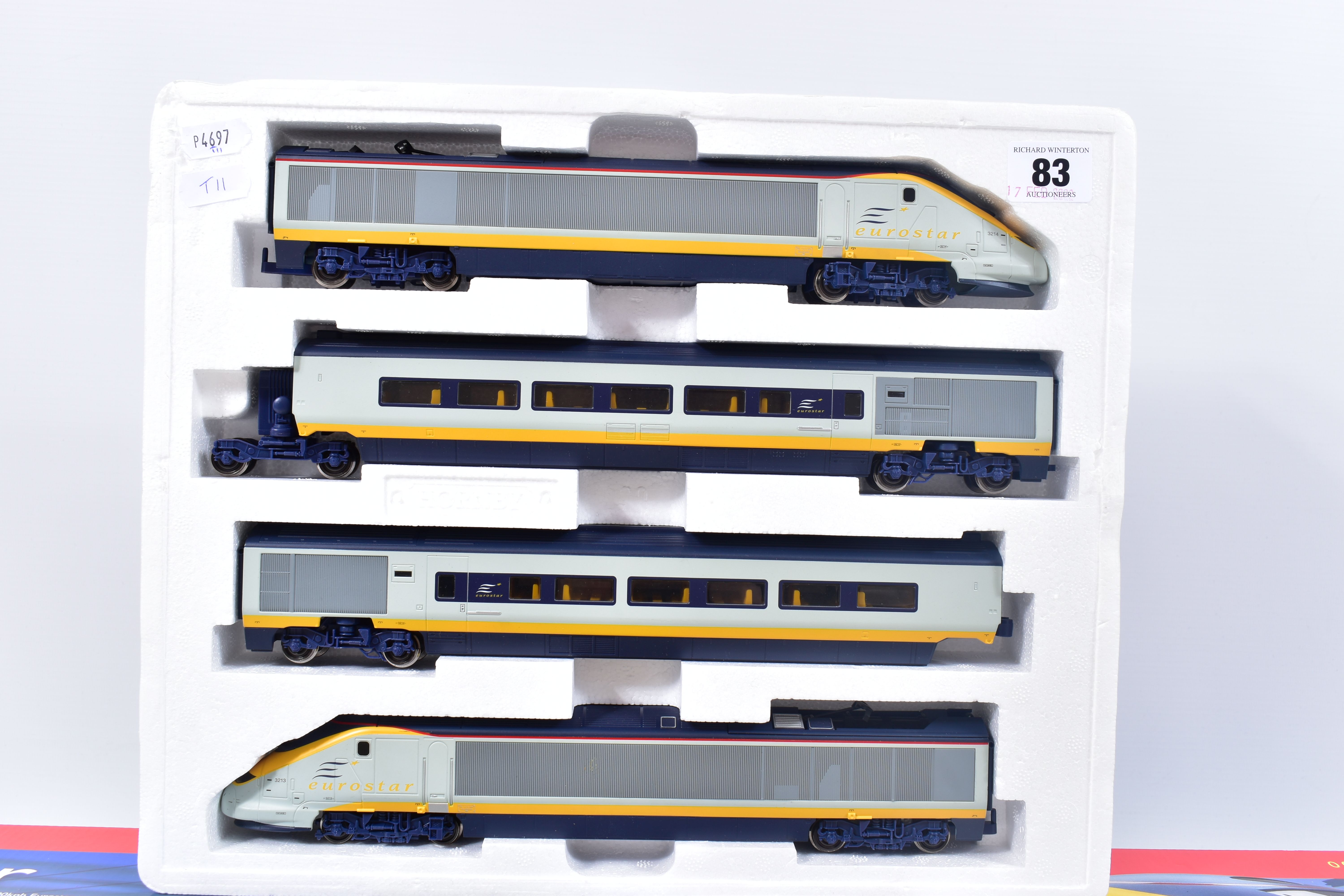 A BOXED HORNBY RAILWAYS OO GAUGE EUROSTAR TRAIN SET, No.R1071, comprising class 373 Eurostar power - Image 2 of 6