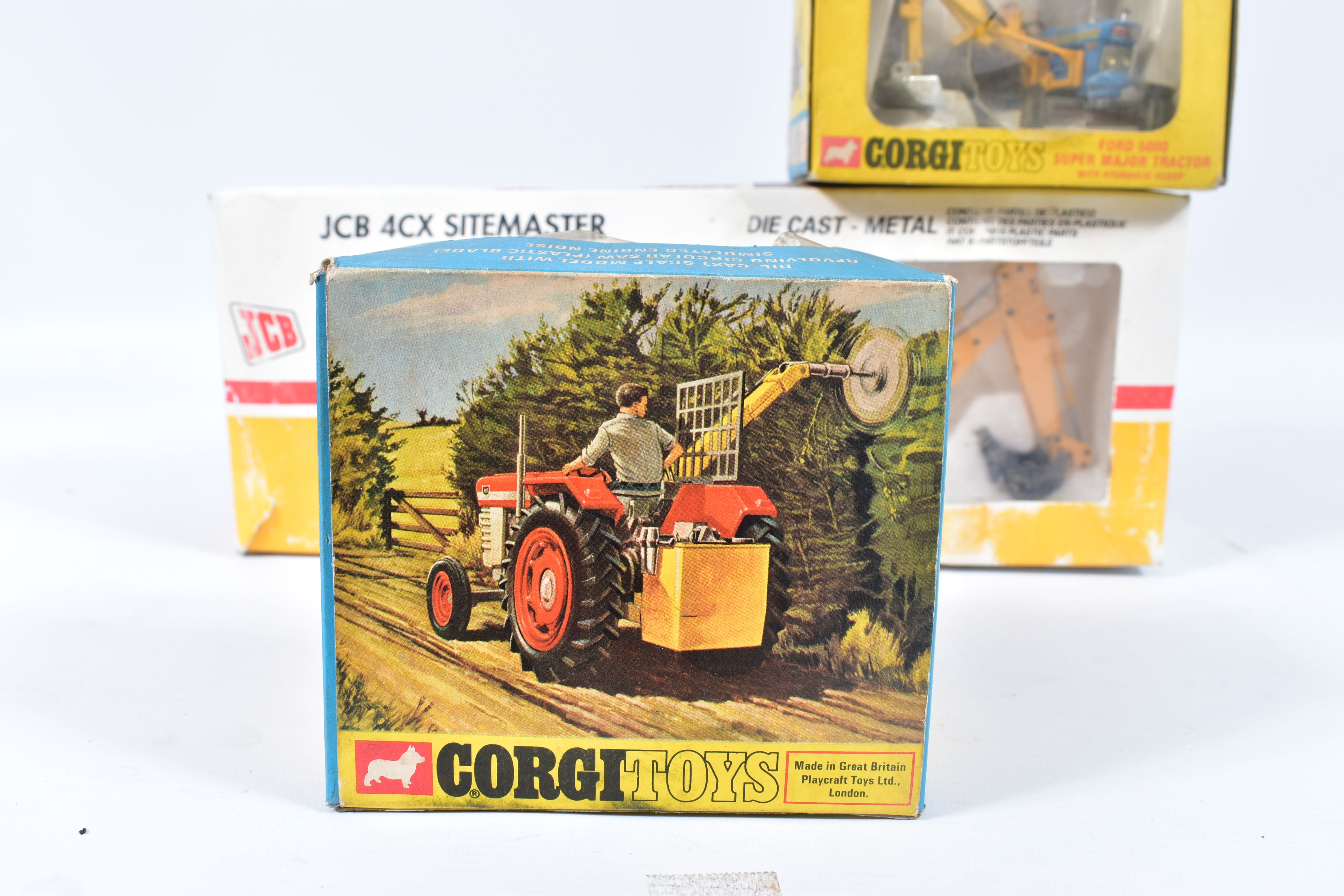 TWO BOXED CORGI TOYS TRACTOR MODELS, Massey-Ferguson 165 with Saw attachment, No.73 and Ford 5000 - Image 6 of 10