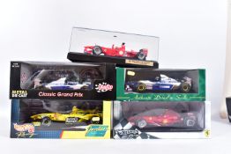 THREE BOXED MATTEL HOT WHEELS RACING 1;18 SCALE F1 RACING CAR MODELS, Ferrari 2000 World Champions -