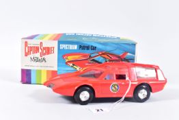 A BOXED CENTURY 21 TOYS PLASTIC FRICTION DRIVE CAPTAIN SCARLET SPECTRUM PATROL CAR, No.9, appears