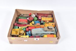 A QUANTITY OF UNBOXED AND ASSORTED PLAYWORN DIECAST VEHICLES, to include Dinky Supertoys Foden Eight