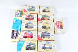 A QUANTITY OF BOXED CORGI CLASSICS UTILITY BODIED DOUBLE DECKER BUSES AND TROLLEYBUSES, assorted