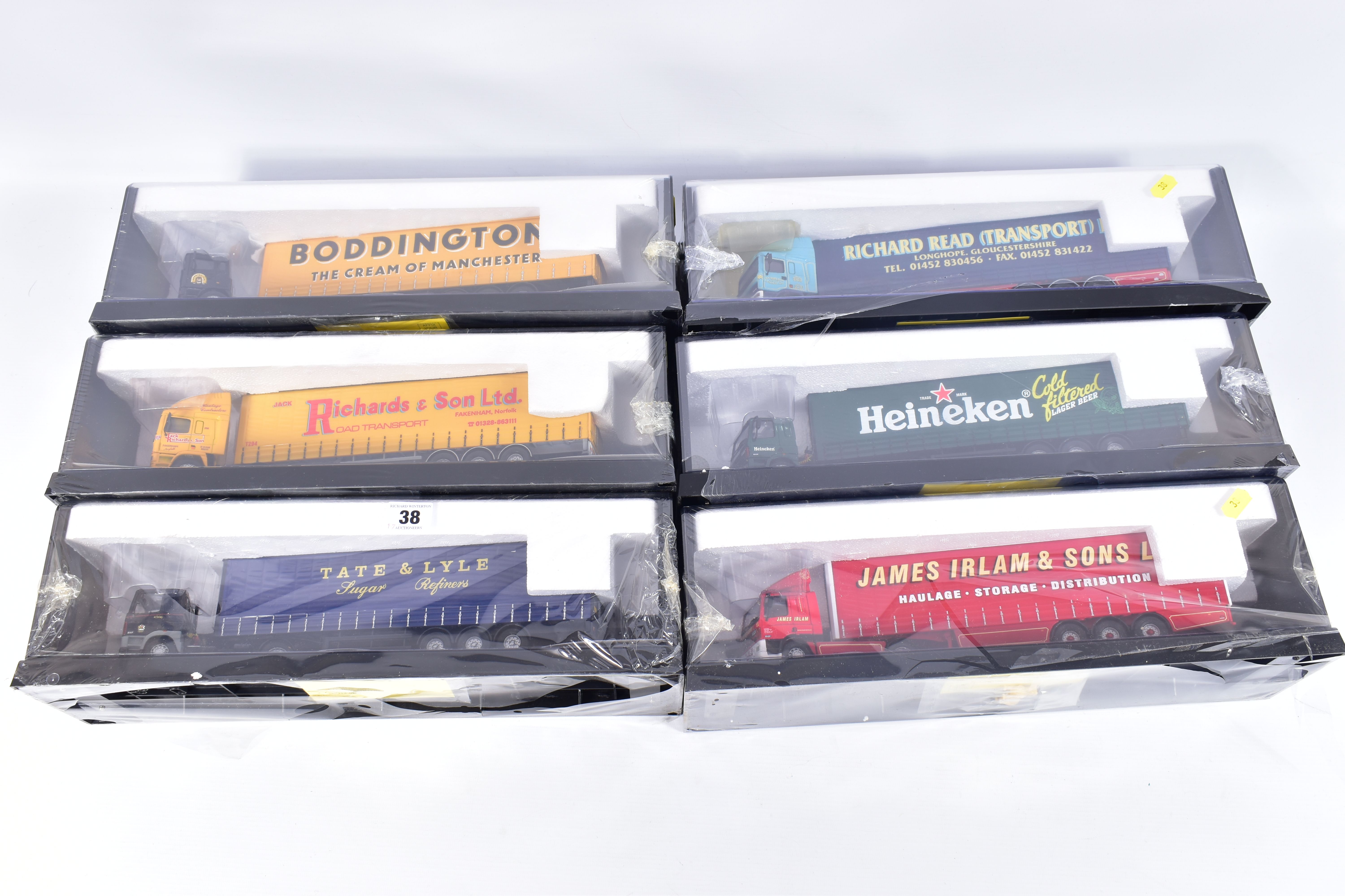 SIX BOXED CORGI CLASSICS MODERN TRUCKS SERIES MODELS, E.R.F. EC Series Curtainside - Boddingtons,