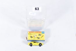 A BOXED MATCHBOX 1-75 SERIES LAMBORGHINI MIURA P400, No.33, Superfast version with yellow body,