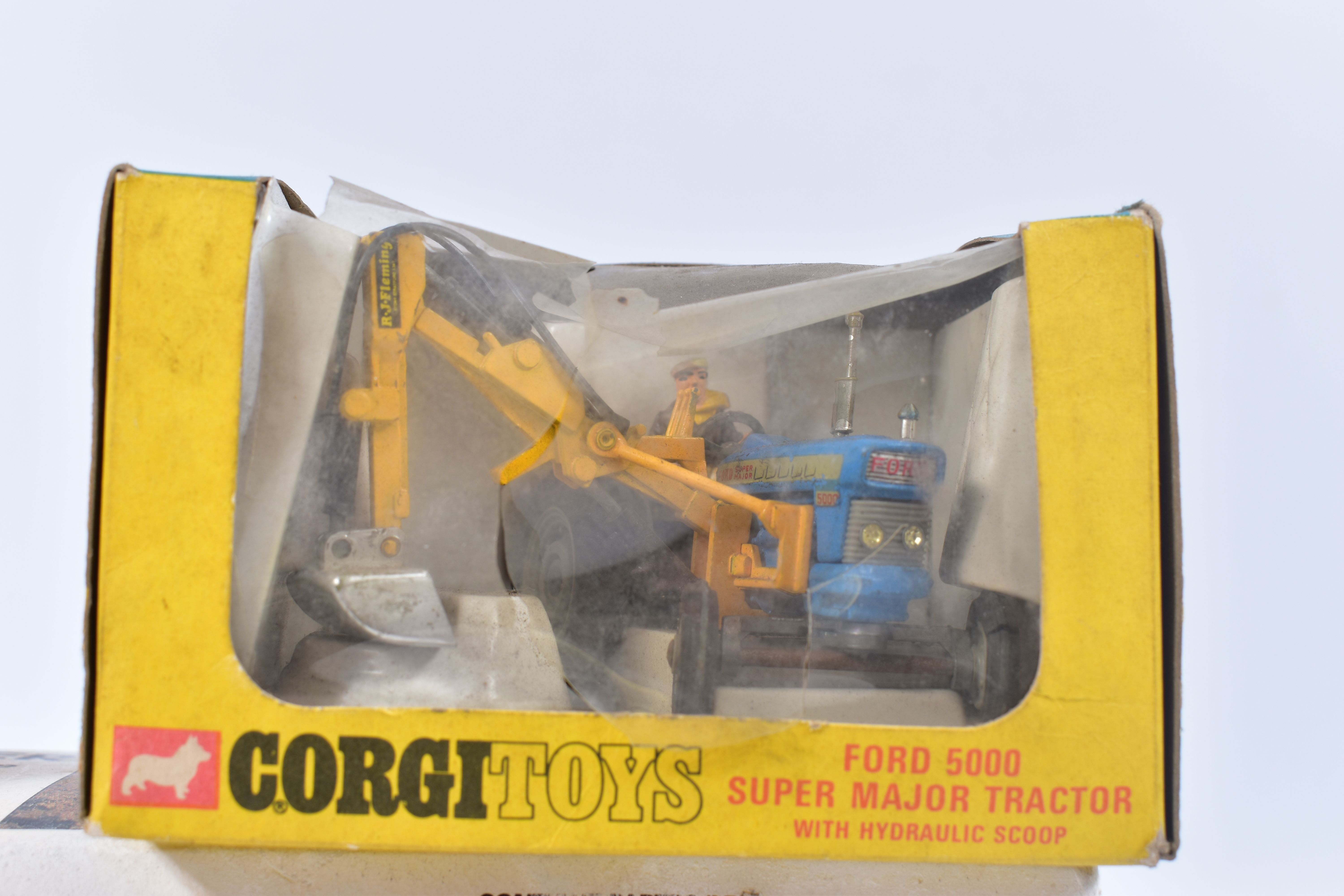 TWO BOXED CORGI TOYS TRACTOR MODELS, Massey-Ferguson 165 with Saw attachment, No.73 and Ford 5000 - Image 3 of 10