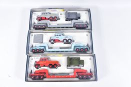 TWO THREE BOXED CORGI CLASSICS SCAMMELL CONSTRUCTOR HEAVY HAULAGE SETS, with 24 wheel low loader -