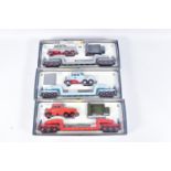 TWO THREE BOXED CORGI CLASSICS SCAMMELL CONSTRUCTOR HEAVY HAULAGE SETS, with 24 wheel low loader -