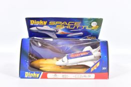 A BOXED DINKY TOYS SPACE SHUTTLE, No.364, appears largely complete and in very good condition, looks