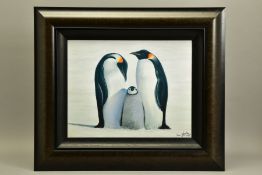 JONATHAN TRUSS (BRITISH 1960) 'FAMILY TIES', an artist proof print depicting Emperor penguins with a