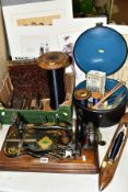 SEWING ACCESSORIES ETC, to include a Varley & Wolfenden Family sewing machine, box of seven reels of