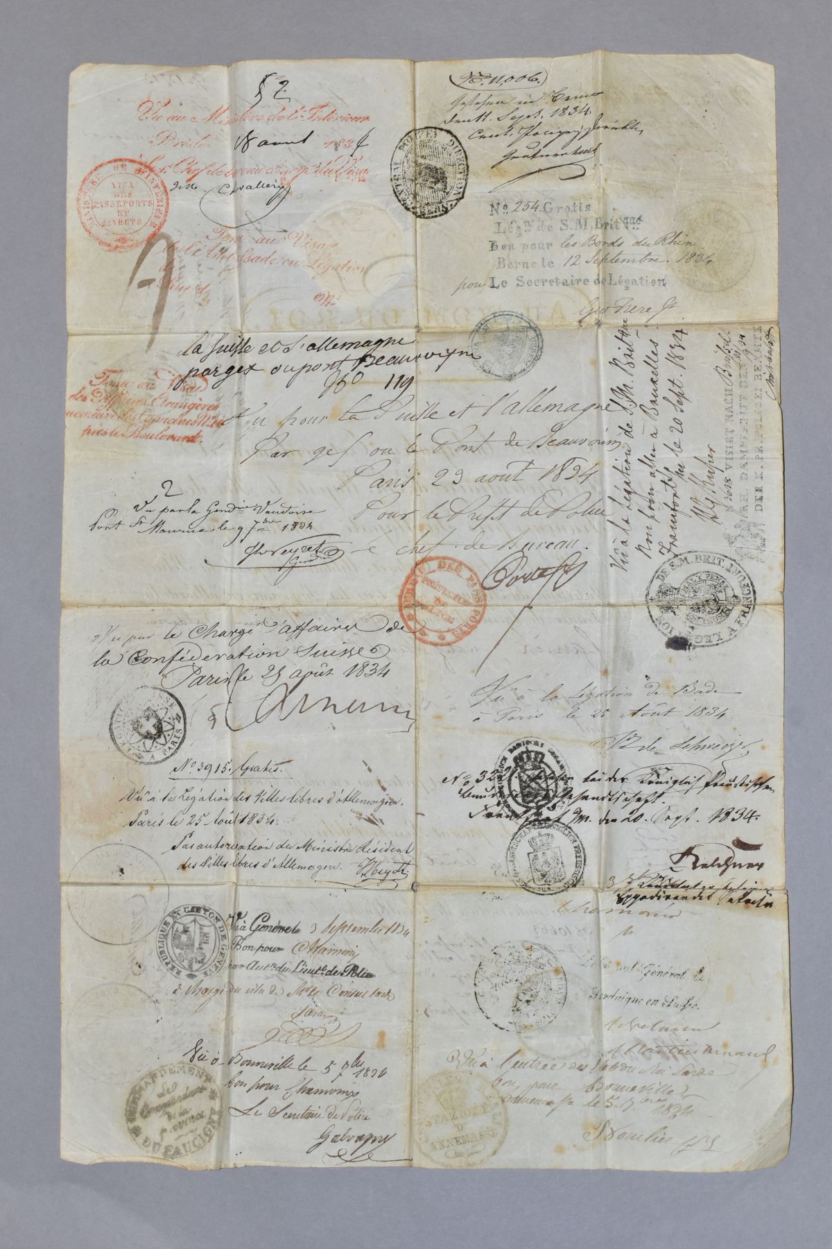 EPHEMERA, A diplomatic document from circa 1834 with the legend 'Au Nom Du Roi' (In the Name of - Image 8 of 12