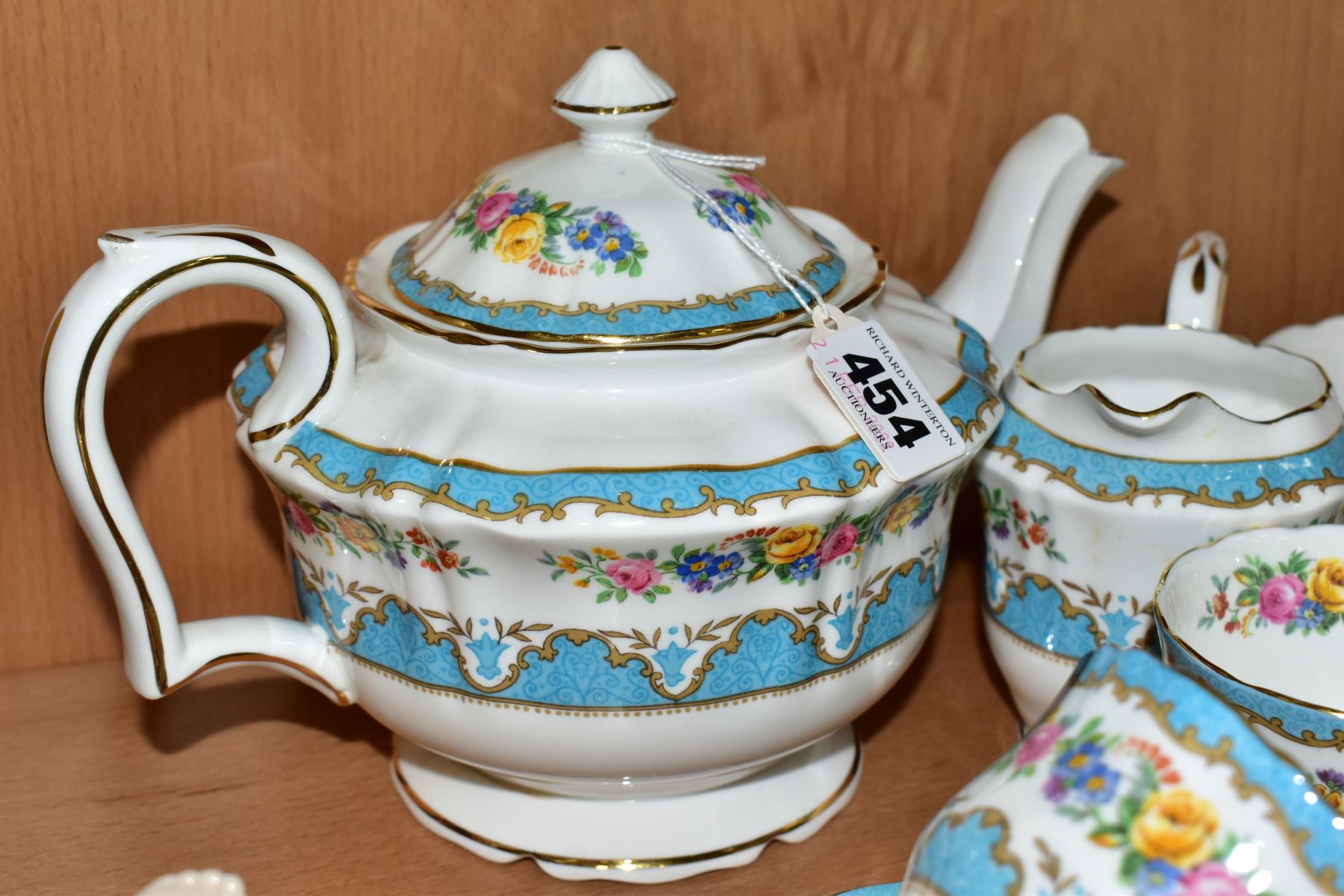 A CROWN STAFFORDSHIRE FINE BONE CHINA FLORAL TEA SET, PATTERN NO. A15793, transfer printed - Image 10 of 10