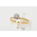 A DIAMOND SOLITAIRE RING, a round brilliant cut diamond, approximate total diamond weight 0.40ct,