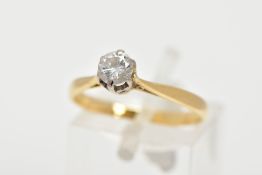 A DIAMOND SOLITAIRE RING, a round brilliant cut diamond, approximate total diamond weight 0.40ct,