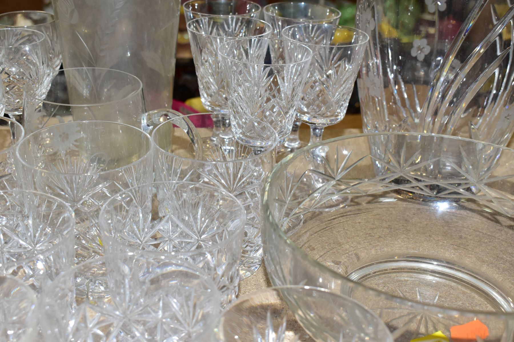 A QUANTITY OF CUT GLASS AND CRYSTAL ITEMS, approximately forty pieces to include a Royal Doulton - Image 8 of 10