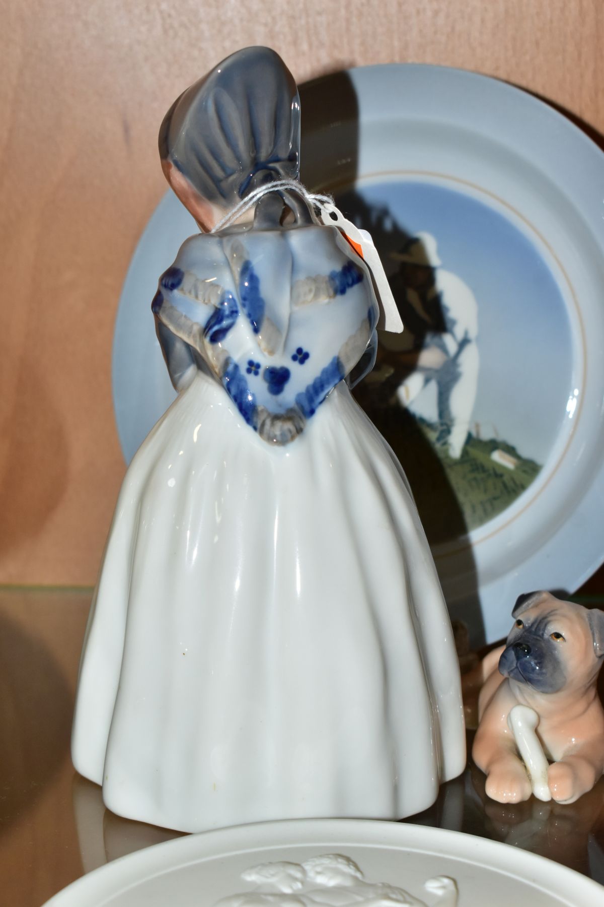 FOUR PIECES OF ROYAL COPENHAGEN PORCELAIN, comprising Amager Girl, no 1251 by Lotte Bentner, a puppy - Image 9 of 9