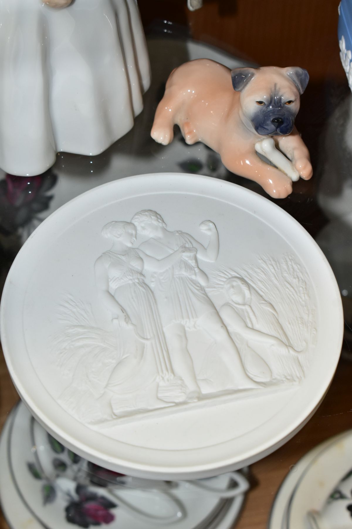 FOUR PIECES OF ROYAL COPENHAGEN PORCELAIN, comprising Amager Girl, no 1251 by Lotte Bentner, a puppy - Image 2 of 9