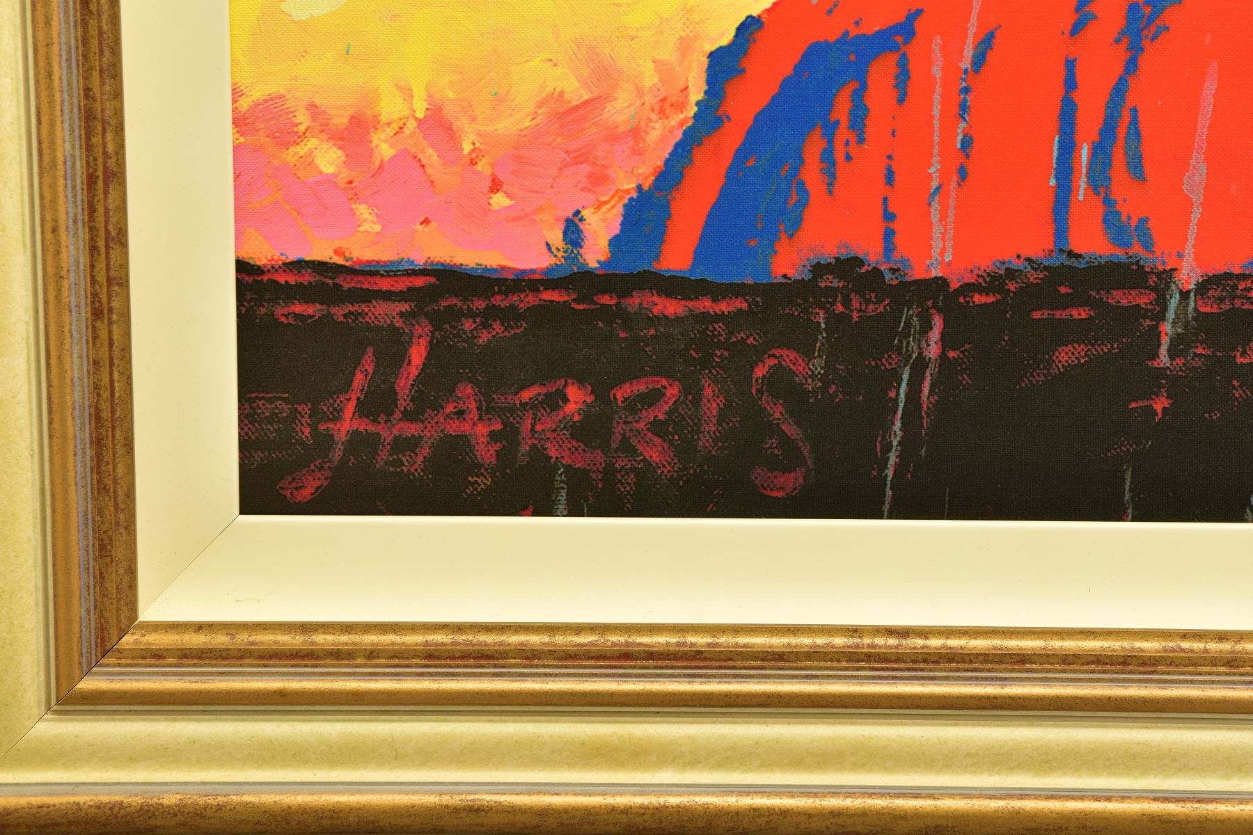 ROLF HARRIS (AUSTRALIAN 1930) 'ULURU SUNSET, SURPRISE SHOWER' a limited edition print on canvas of - Image 5 of 18