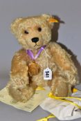 A STEIFF FOR DANBURY MINT 'THE 2003 BEAR', blonde mohair, with medallion on ribbon, fully jointed,