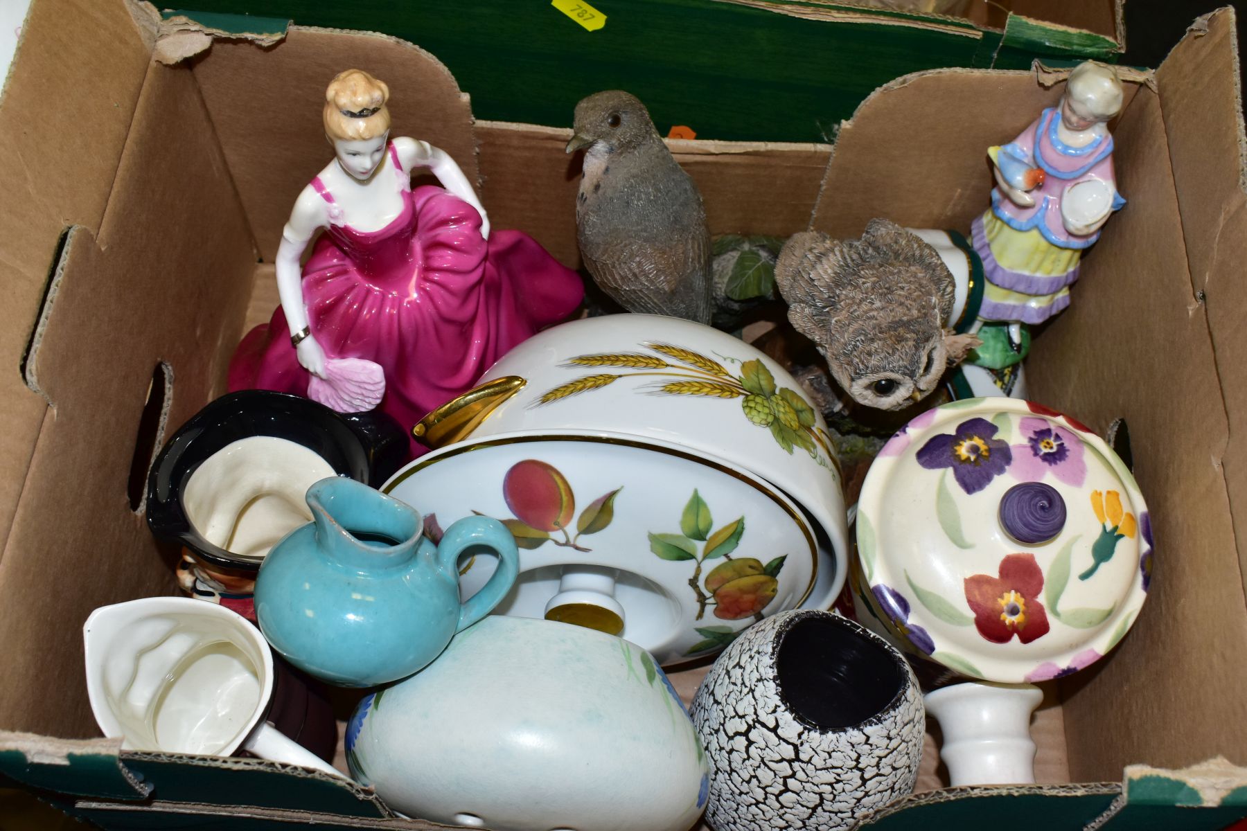 FOUR BOXES AND LOOSE CERAMICS AND GLASS WARES, to include a Royal Doulton Pretty Ladies Alexandra - Image 3 of 11