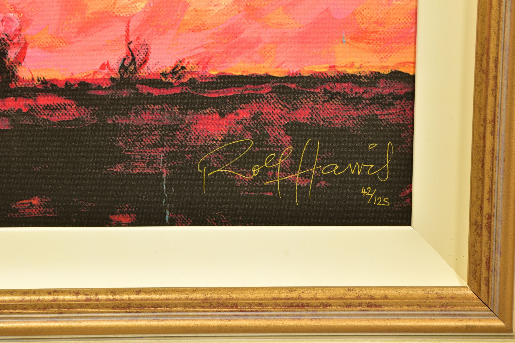 ROLF HARRIS (AUSTRALIAN 1930) 'ULURU SUNSET, SURPRISE SHOWER' a limited edition print on canvas of - Image 6 of 18