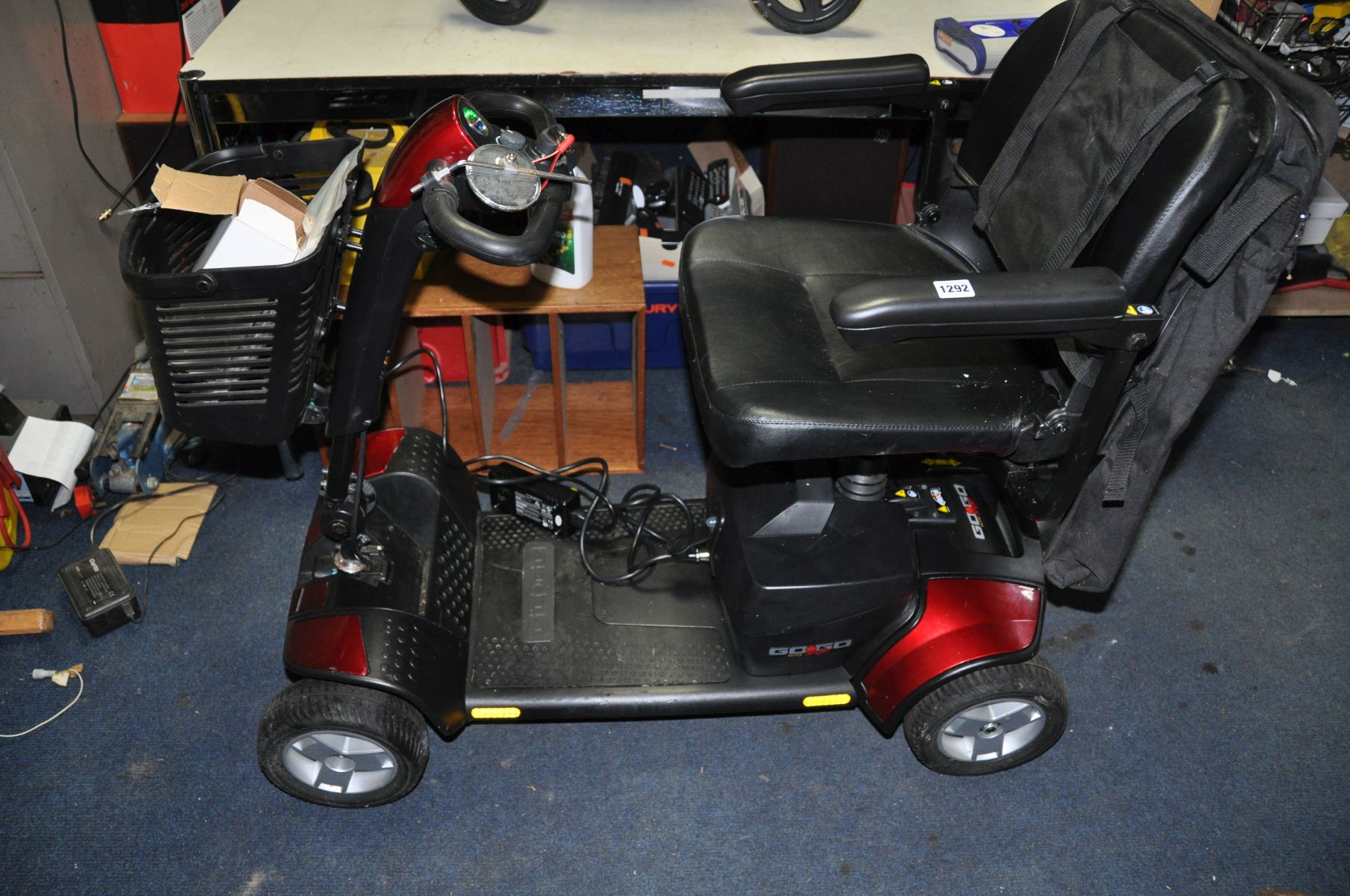 A GO GO ELITE SPORT MOBILITY SCOOTER with charger, one key, front basket and rear bag along with a - Image 2 of 3