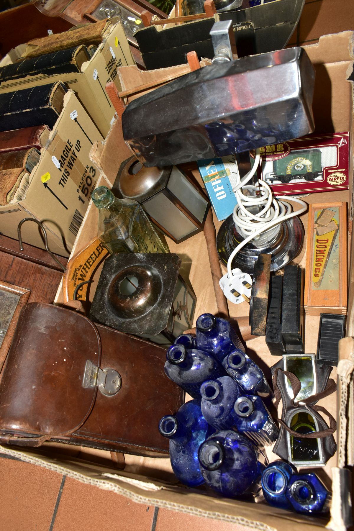 TWO BOXES AND LOOSE MIRROR, COAL BOX, BOOKS AND SUNDRY ITEMS, to include a coal box with - Image 2 of 11