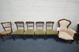 A SET OF FOUR REGENCY MAHOGANY BAR BACK CHAIRS (condition:-loose bar back) a Victorian style