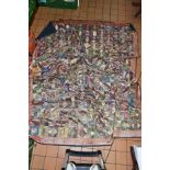 A PATCHWORK BEDSPREAD, Thai silk style decoration, approximate size 266cm x 214cm, good overall