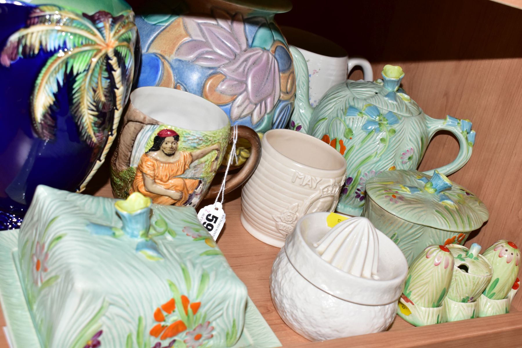 A GROUP OF BESWICK CERAMIC WARES, comprising an Art Deco jug marked Beswick Handcraft (sd), a - Image 3 of 8