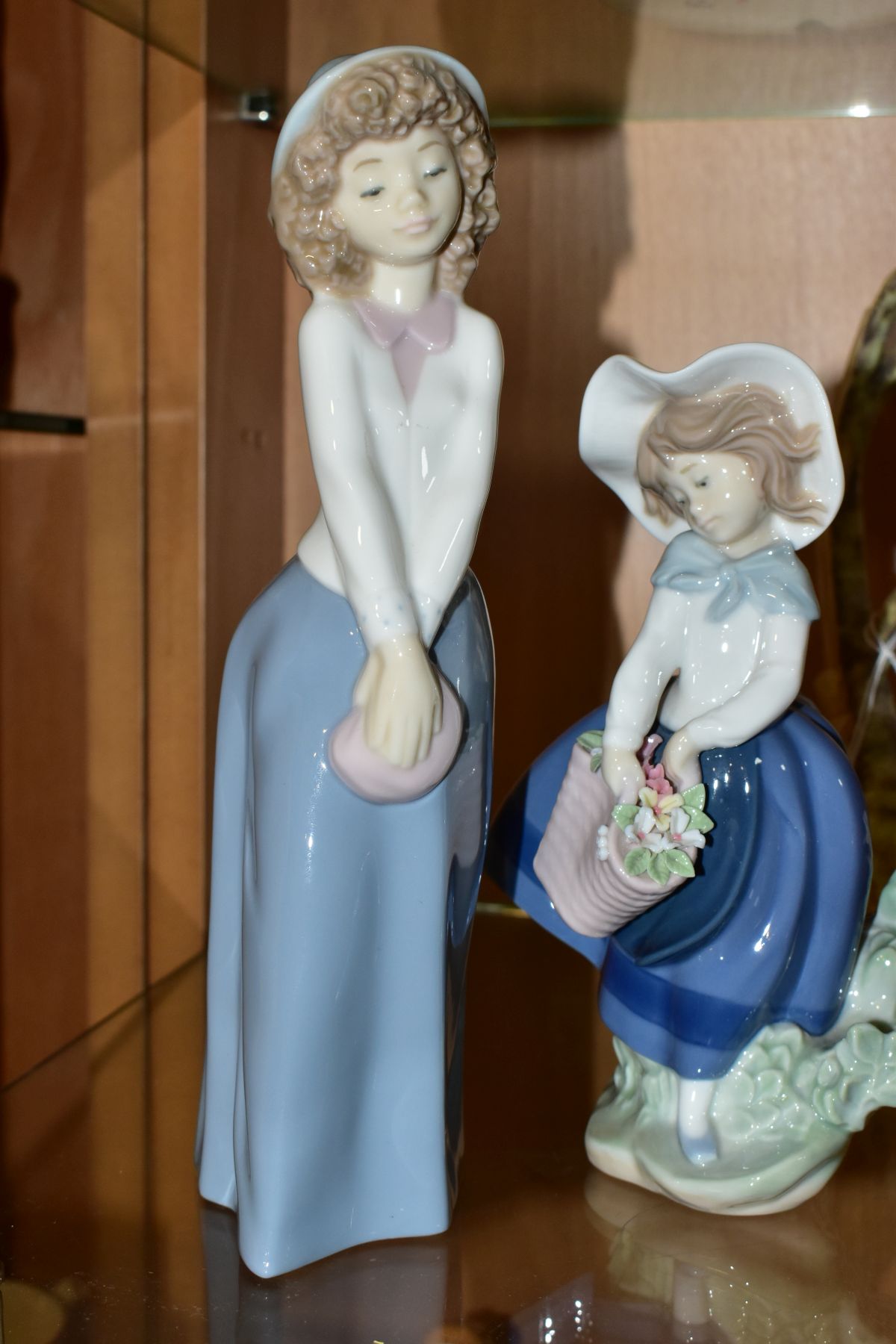 TWO LLADRO AND TWO NAO PORCELAIN FIGURES OF GIRLS, the Lladro comprising Spring is Here, model no. - Image 6 of 6