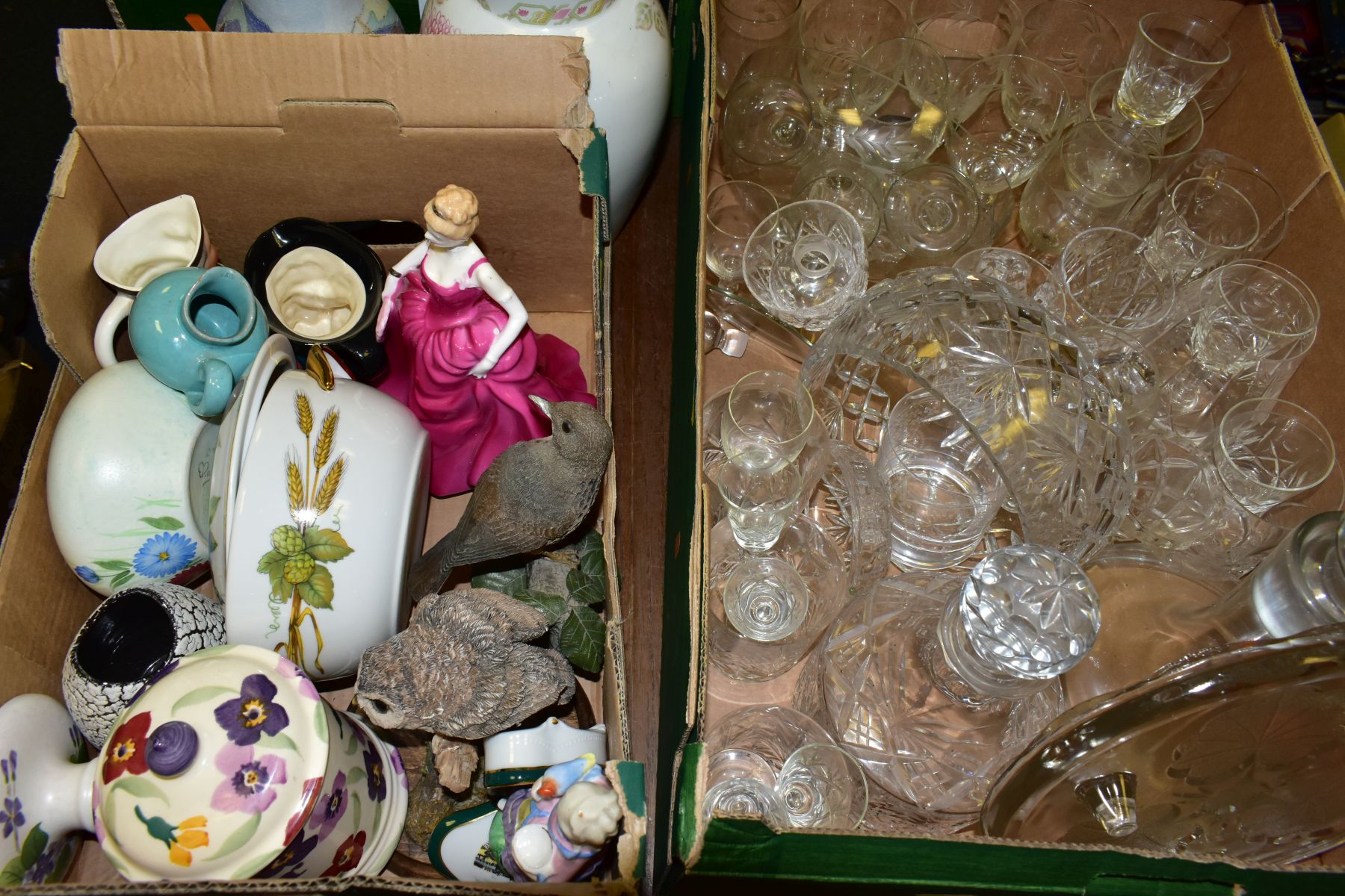 FOUR BOXES AND LOOSE CERAMICS AND GLASS WARES, to include a Royal Doulton Pretty Ladies Alexandra - Image 7 of 11