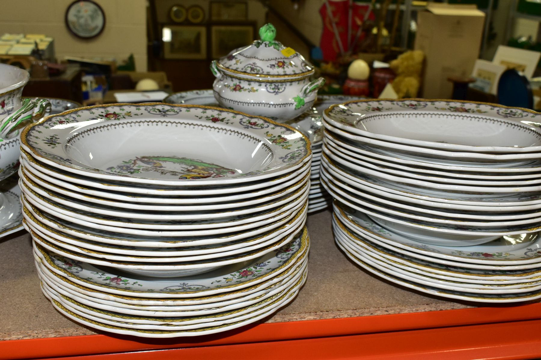 A ONE HUNDRED AND FORTY FOUR PIECE COPELANDS SPODE CHELSEA PATTERN DINNER SERVICE, backstamps - Image 26 of 28